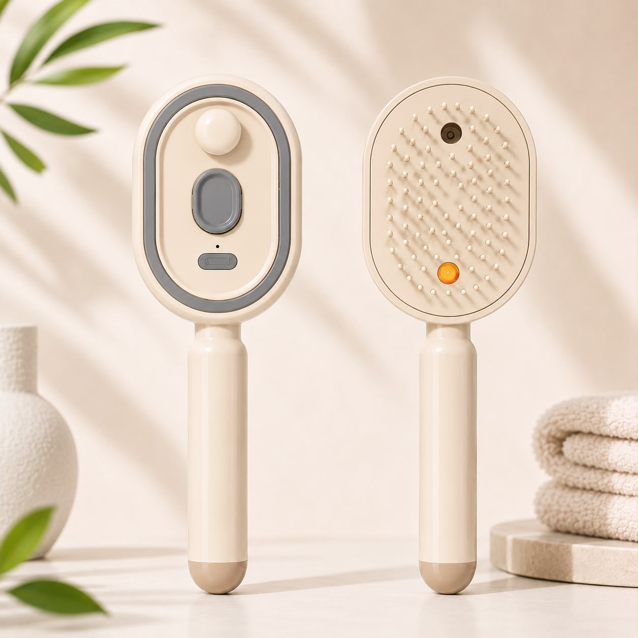 Electric Spray Hair Brush with Self-Cleaning Scalp Massager